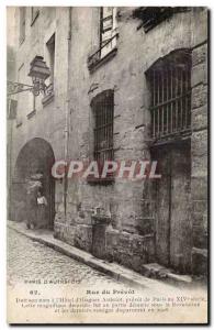 Paris Old Postcard Rue du Prevot its name has the & # 39hotel d & # 39hugues ...