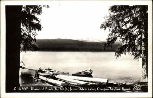 Odell Lake Oregon OR Diamond Peak Lake View Real Photo Vintage Postcard