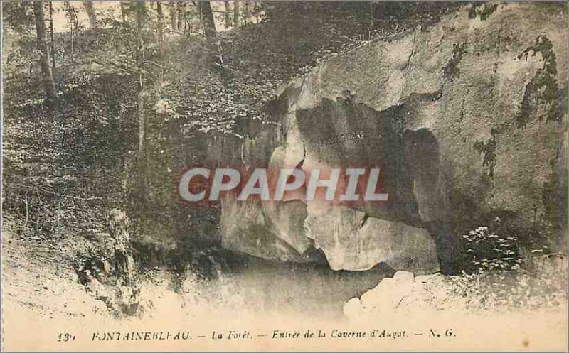 Old Postcard Fontainebleau La Foret Entrance of the Cave of Augat