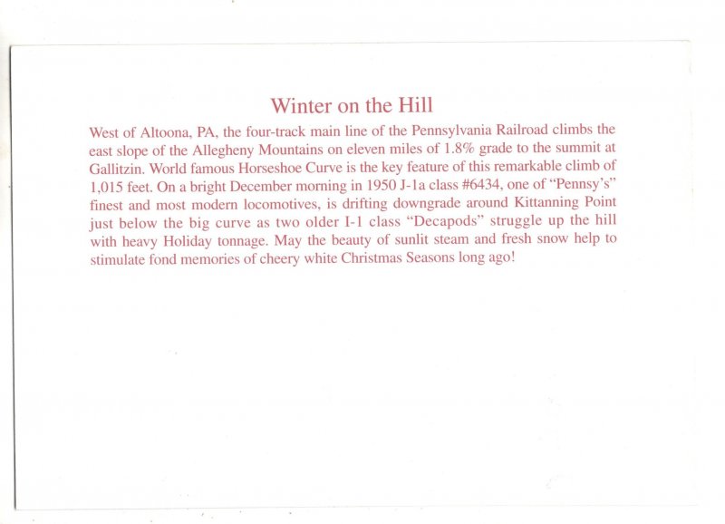 Pennsylvania Railway Trains, Allegheny Mountains