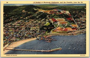 A Portion of Monterey California and the Presidio from the Air Postcard