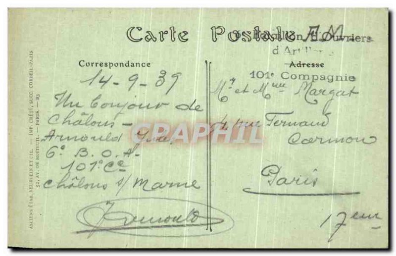 Old Postcard Chalons Sur Marne Prefecture and Rue Carnot