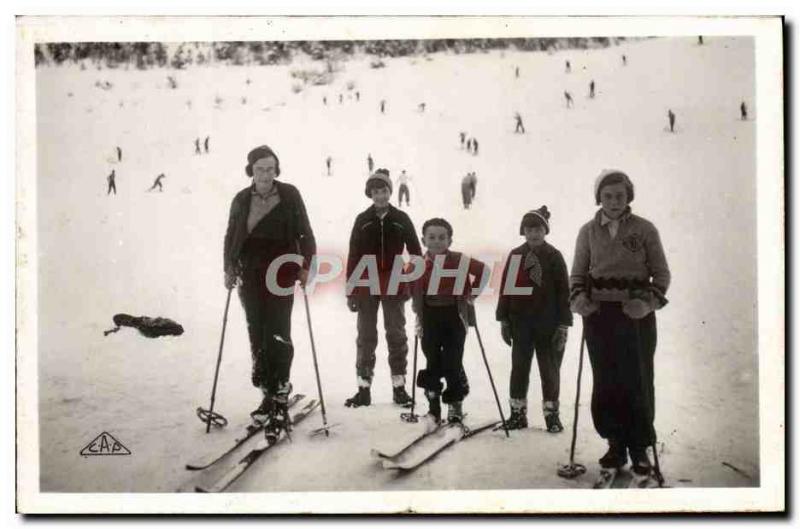 Postcard Modern Sports d & # 39hiver Skiing Children skiers Group