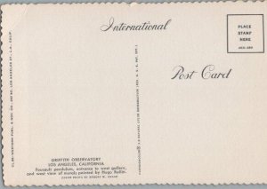 Griffith Observatory Interior Los Angeles CA Continental Chrome Postcard