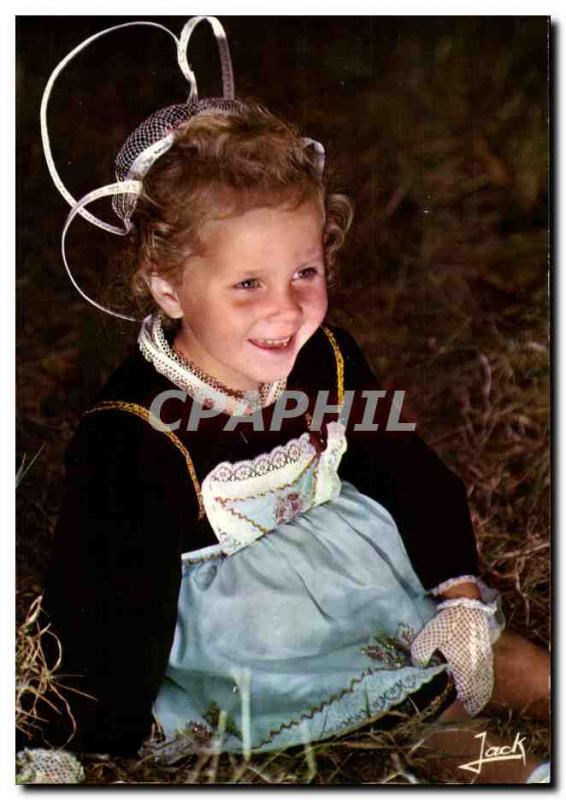 MODERN CARD Breton Bretgane Child Young girl in suit of Chateauneuf Faeu