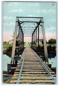 1910 Traction Bridge Tioughnioga River Elm Street Cortland New York NY Postcard 