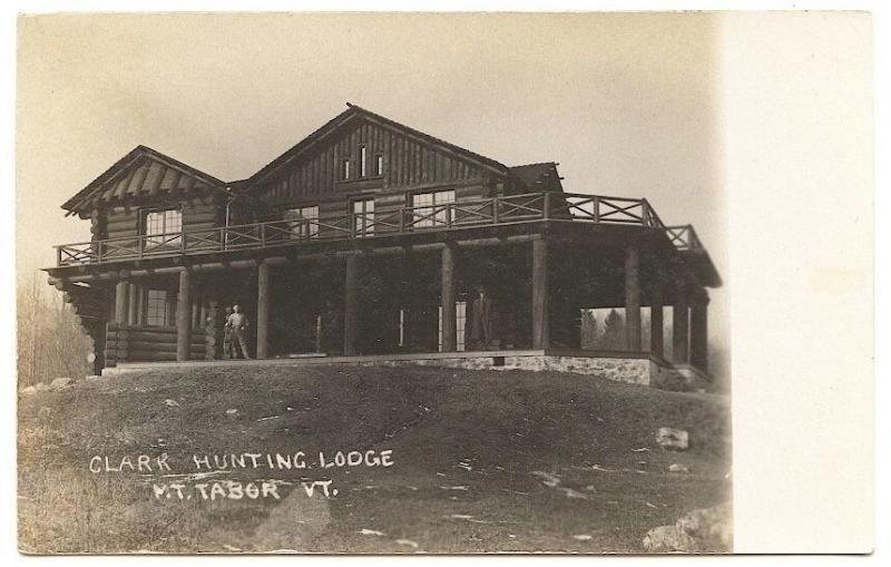 Mt Tabor VT Clark Hunting Lodge 1908 RPPC Real Photo Postcard