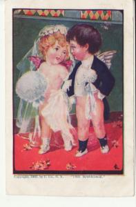 A/S CHARLES LEVI CUPIDS / THE MARRIAGE wedding postcard
