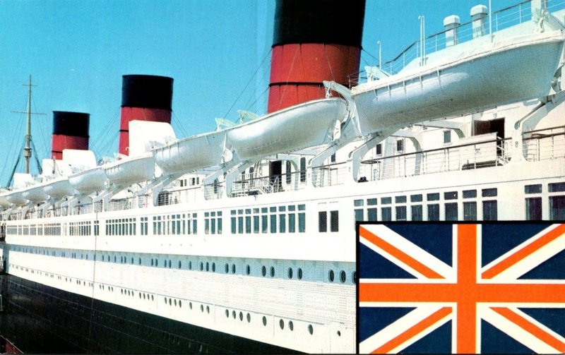 California Long Beach Queen Mary and British Flag