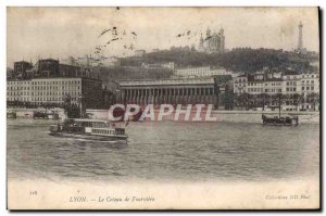 Old Postcard Lyon Le Coteau de Fourviere Boat