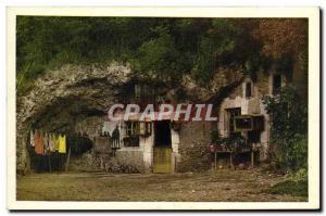 Old Postcard Chateau Du Loir Houses In The Rock