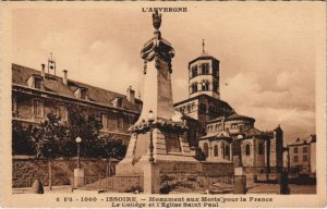 CPA ISSOIRE Monument aux Morts - College et l'Eglise Saint-Paul (1254691)