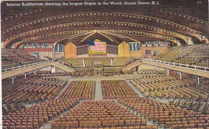 New Jersey Ocean Grove Interior Auditorium Showing Largest Organ In The World