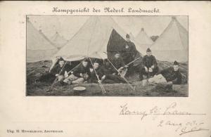 Netherlands Dutch Soldiers Army Camp Kampgezicht Landmacht 1900s Postcard E1