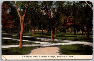 Yankton South Dakota c1910 Postcard A Campus View Yankton College