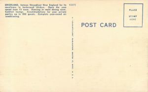 Linen Roadside Postcard Chickland Restaurant, Newburyport Turnpike Saugus MA