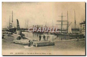 Old Postcard Le Havre View to the basin of the Eure Boat