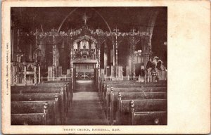 Interior of Trinity Church, Haverhill MA Vintage Postcard R63