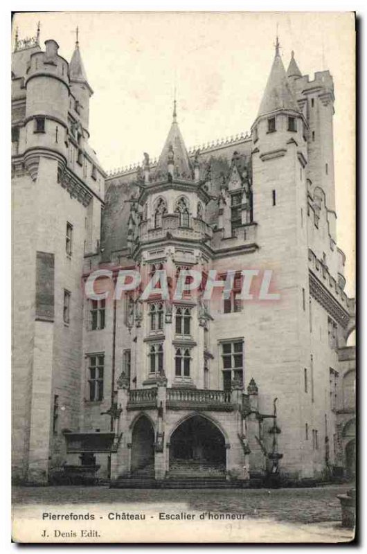 Old Postcard Pierrefonds Chateau Staircase of Honor