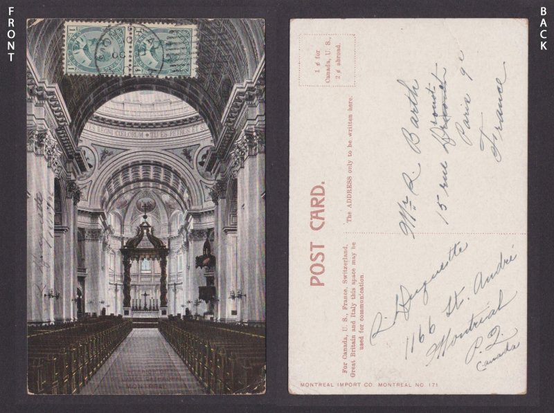 Postcard, CANADA, Montreal, Interior St. James' Cathedral