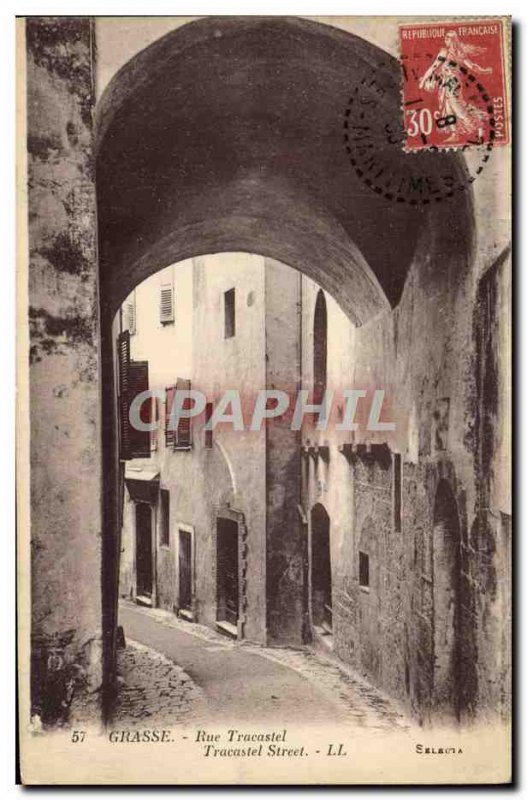 Old Postcard Grasse Street Tracastel