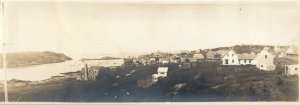 1916 Panoramic Monhegan Island Maine ME RPPC Photo Unfolded Postcard