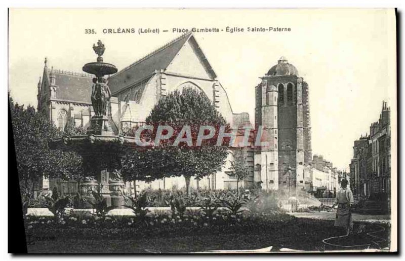 Old Postcard Orleans Gambetta Church Place Saint-Paterne Gardener