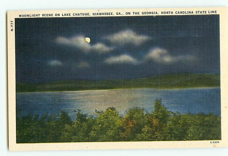 Vintage Postcard N-777 Night Scene State Line Georgia /  North Carolina  # 2204