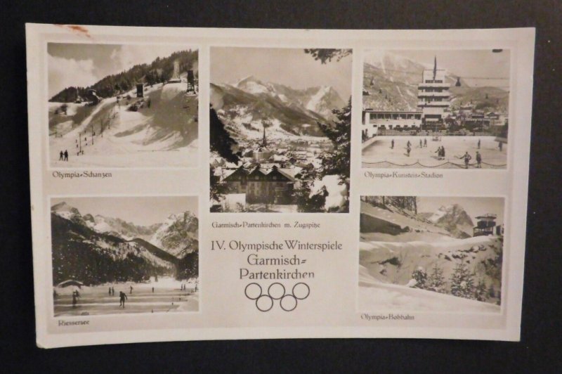 Mint Postcard Germany Olympics Winter Garmisch Partenkirchen RPPC 1936