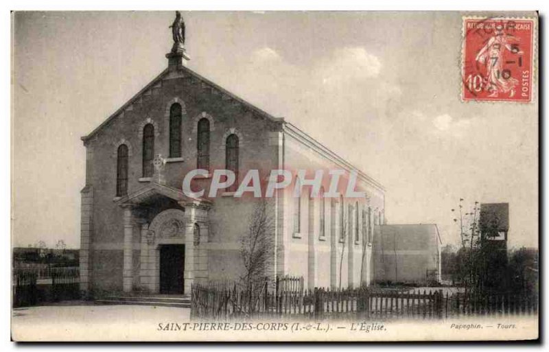 Old Postcard Saint Pierre Des Corps l & # 39Eglise