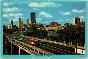 1977 Downtown Minneapolis Minnesota 3rd Ave. Bridge Mississippi Posted Postcard