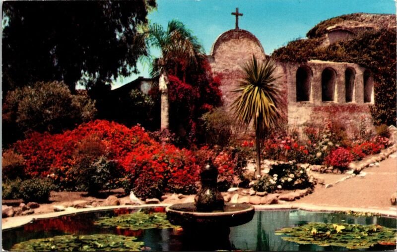 Old Mission San Juan Capistrano Jewel Mission Fountain California Ca Postcard