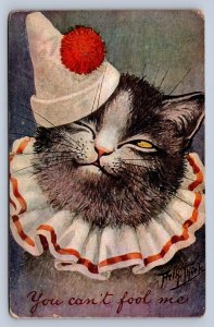 J99/ Cat Animal Postcard c1910 Artist Signed Arthur Thiele Clown Cat 479