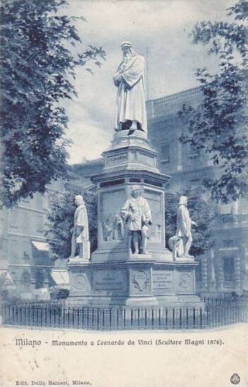 Italy Milano Monumento a Leonardo da Vinci 1905