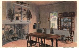 Vintage Postcard 1920's View of Family Kitchen Mt. Vernon Virginia VA