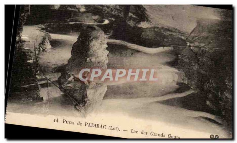 Old Postcard Padirac Pit Lake of the great Gours