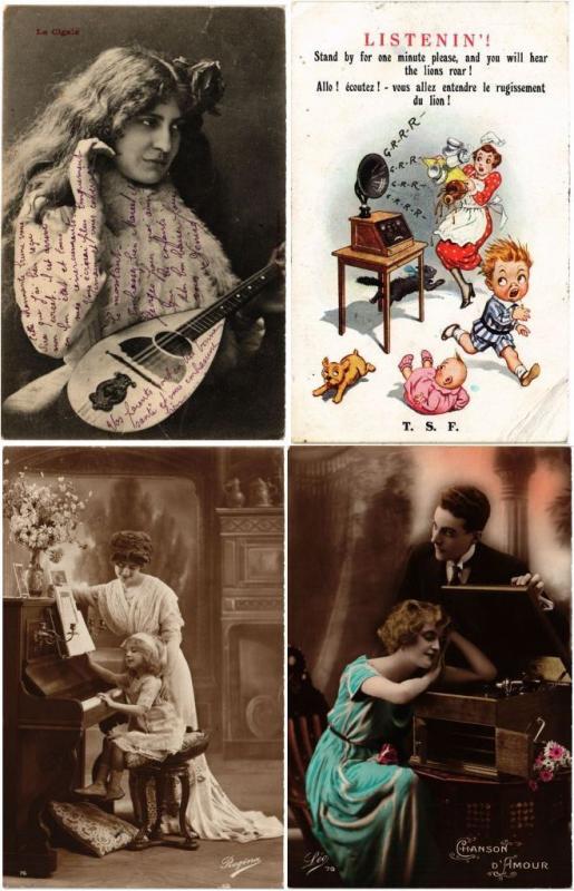 MUSIC INSTRUMENTS MUSIQUE 40 CPA pre - 1940