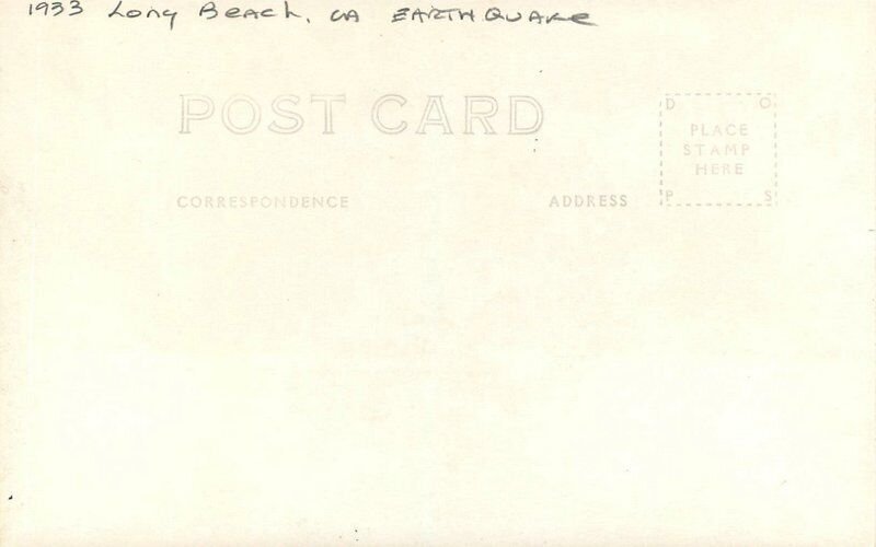 California Long Beach Earthquake The Sentinel RPPC Photo Postcard 22-5689