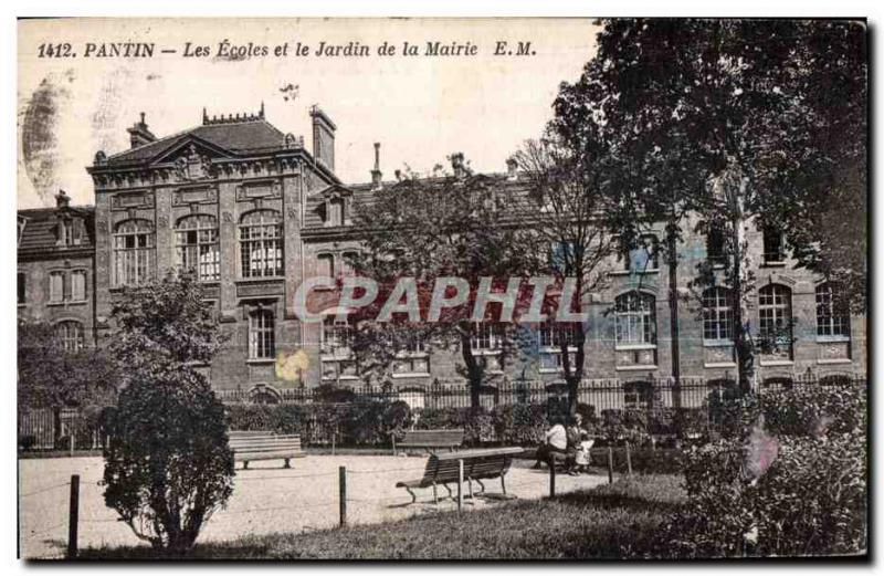 Old Postcard Pentin The Schools and the Garden of the Town Hall