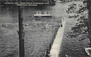 Greenville Michigan swimming area Presbyterian Conference Camp antique pc Z40384