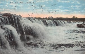 LOUISVILLE KENTUCKY~OHIO RIVER WATERFALLS~1927 KYLE PUBLISHED POSTCARD