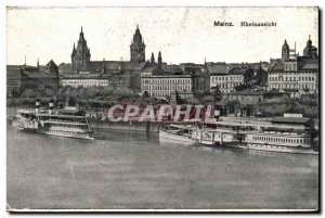 Old Postcard Mainz Rheinansicht