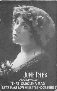 C-1910 June Imes Carolina Rag Music Singer Postcard 21-1312