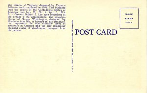 VA - Richmond. State Capitol & Washington Statue at Night