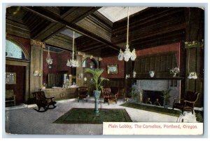 Portland Oregon OR Postcard Main Lobby The Cornelius Interior View 1910 Vintage