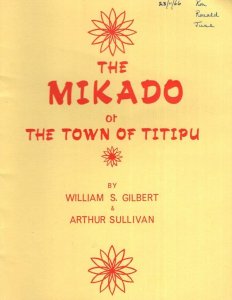 Stewartby Hall Leicester The Mikado 1960s Theatre Programme