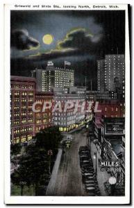 Old Postcard Griswold and State Looking North Detroit Mich