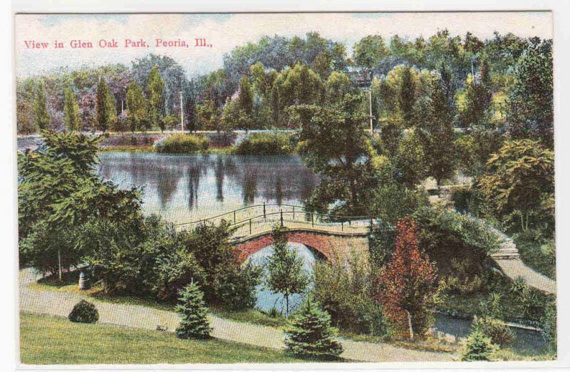 Glen Oak Park Peoria Illinois 1910c postcard