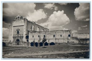 c1910 Temple of San Agustin Acolman Mexico Antique RPPC Photo Postcard