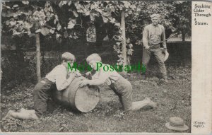 Children Postcard - Two Boys Sucking Cider Through a Straw   RS27832